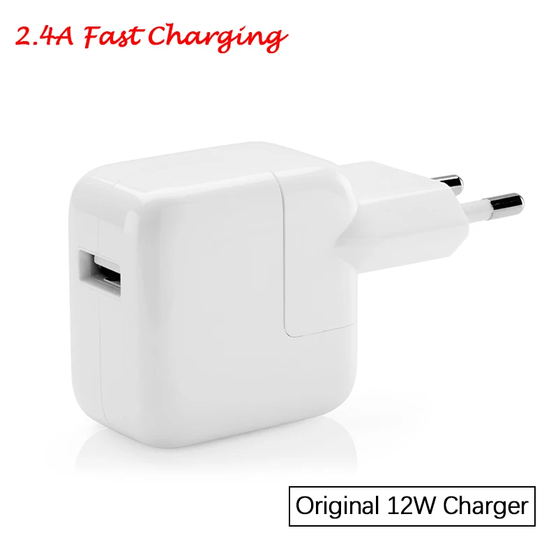 2.4A Fast Charging Original Euro iPad Charger Genuine 12W USB Power Adapter for iPad Pro Mini Air iPhone 6s 7 8 Plus XR XS Max
