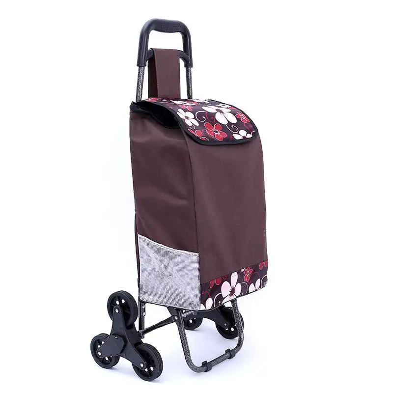 Складная корзина для покупок с колесом утолщенная штанга багаж на открытом воздухе альпинистская тележка тяжелая переносная Водонепроницаемая хозяйственная сумка - Цвет: NO1