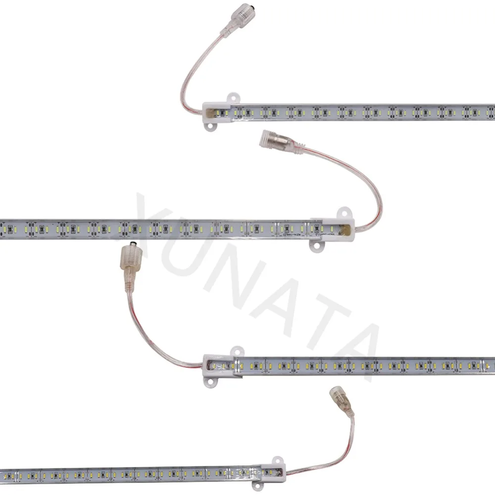10 Вт 12 В светодиодный барный светильник SMD 4014 0,5 м 72 светодиода 1 м 144 светодиодов IP65 светодиодные ленты Водонепроницаемые жесткие Rgb Led+ разъем постоянного тока украшения для дома