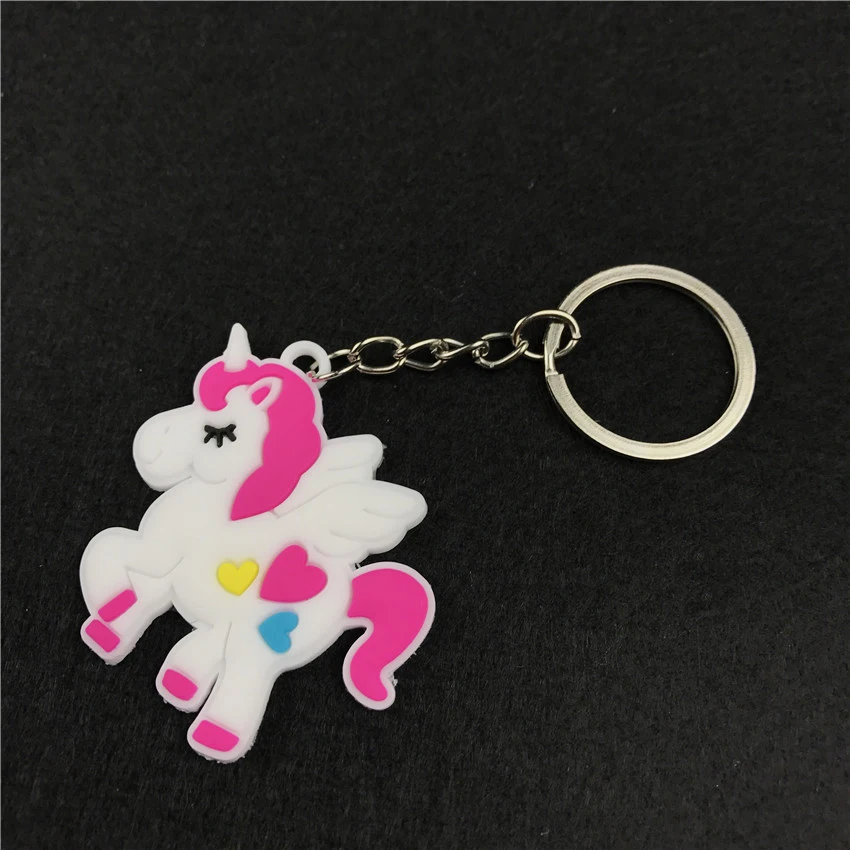 12Pcs Unicornio Party Rubber Bangle Key Chains Kids Favors Birthday Bracelet Baby Shower DIY Colorful horse Party Decor Supplies