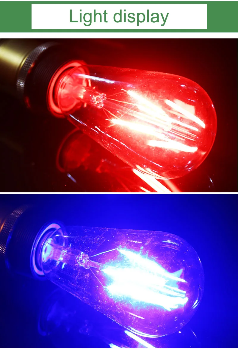 Kaguyahime, новинка, синий, красный, розовый, зеленый цвет, светодиодный светильник накаливания Эдисона ST64, COB, светодиодный светильник, лампа 220 В, E27, ретро, глобус, замена