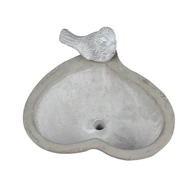 

Nicole Silicone Mold Concrete Flowerpot Mould Heart Shape with Bird Craft Cement Garden Decoration Tool