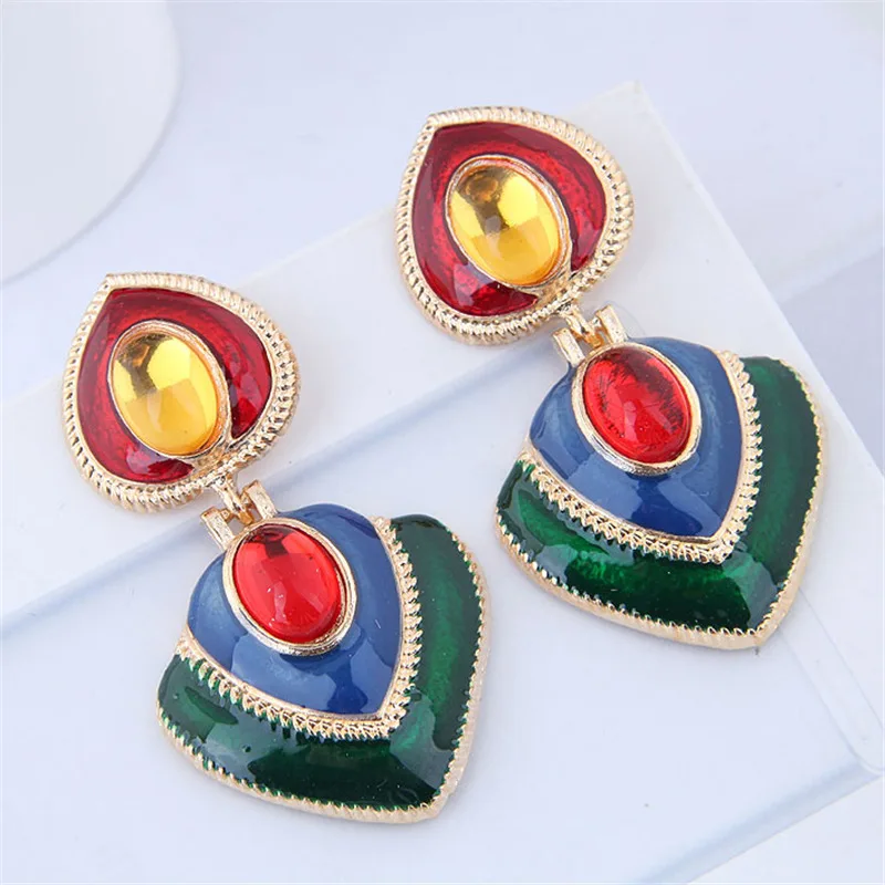 

Brand Z* Statement Dangle Earrings for Women Punk Big Water Drop Drop Earings Fashion Jewelry Green Red Long Vintage Brincos Ear