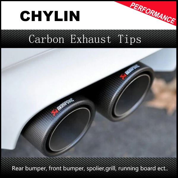 

DHL Free Shipping 1 Pair: ID 63mm (2.5") OD 101mm (4.0") Stainless Steel Akrapovic Carbon Fiber Car Exhaust Tip Pipe Muffler