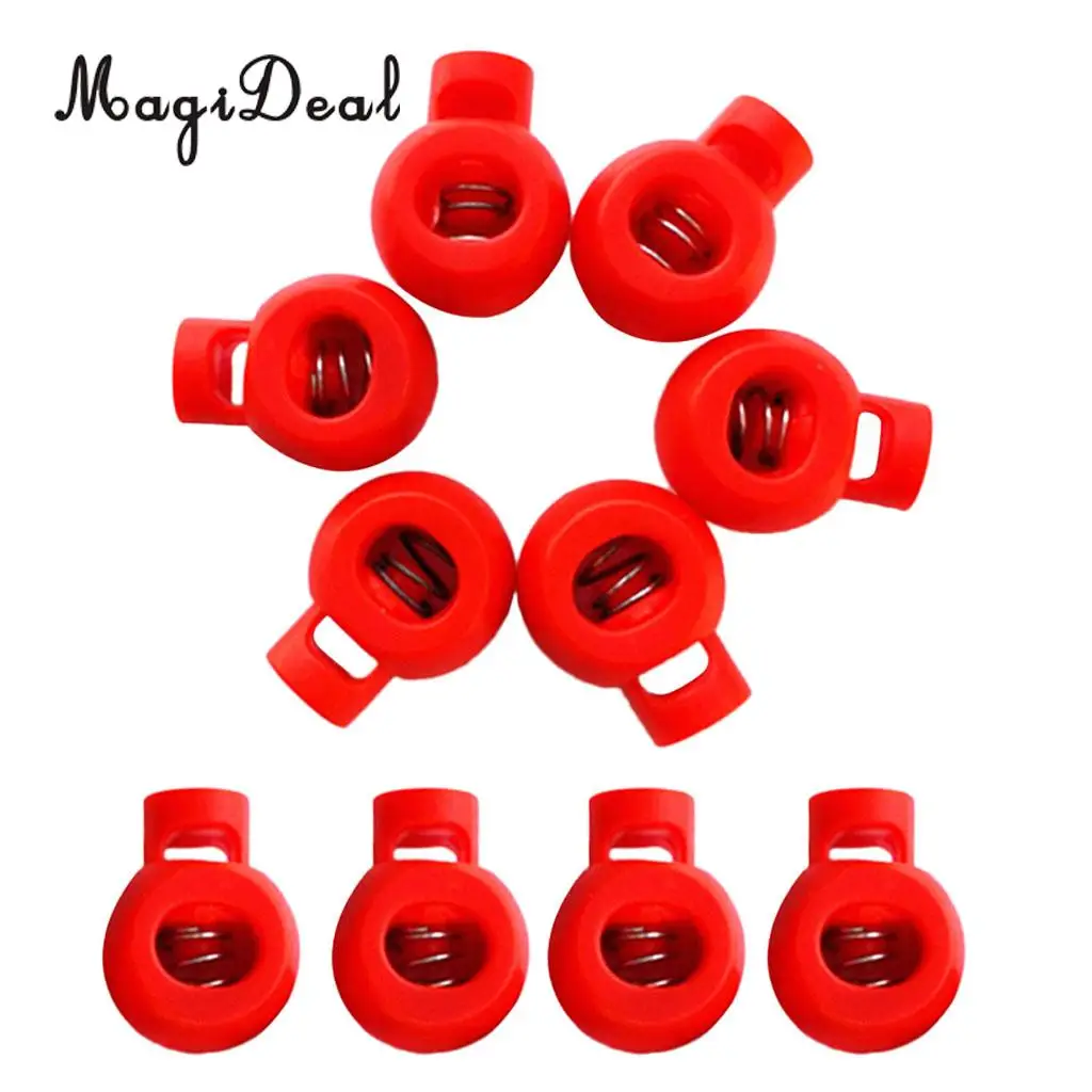 MagiDeal 10 Pieces Plastic Shock Cord Rope Toggle End Lock Stoppers Ball Buckles for Climbing Caving Replacement Accessories