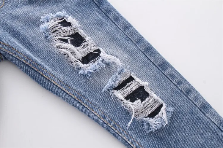 DZIECKO/Детские рваные джинсы г. весенне-летний свободный крой, Стильные Ковбойские рваные джинсы брюки с эластичной резинкой на талии для девочек, От 2 до 8 лет