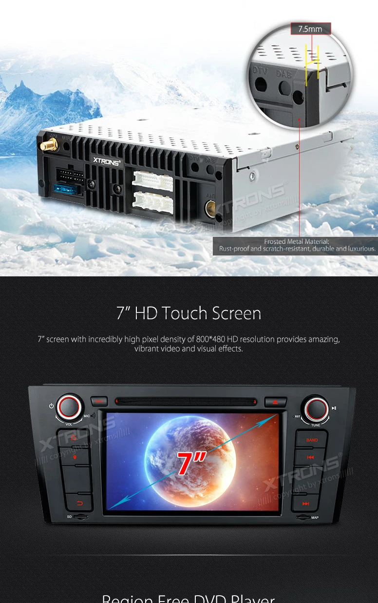 Clearance 7" Special Car DVD for BMW E81 2007-2012 & BMW E82 2007-2013 & BMW E88 2007-2014 with External Microphone Support 10