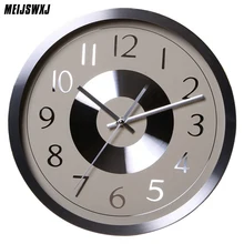 Meijswxj Wall Clock Saat Reloj Round Metal Clock Relogio De Parede Duvar Saati Digital Wall Clocks