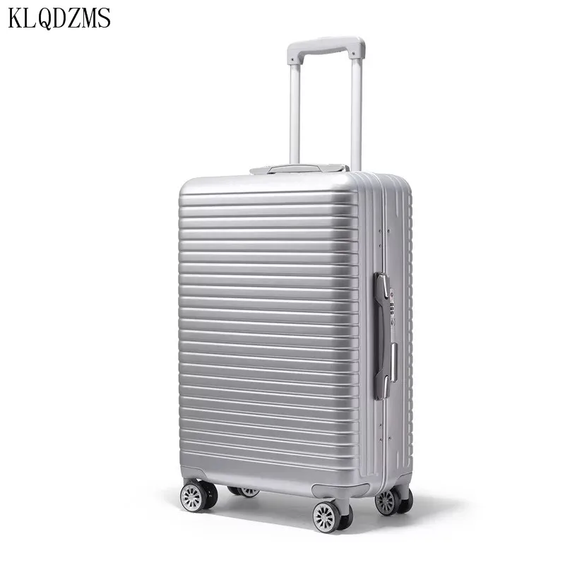 

KLQDZMS 20/24/26inch Men's business aluminum frame travel luggage women fashion rolling luggage spinner trolley bags wheels
