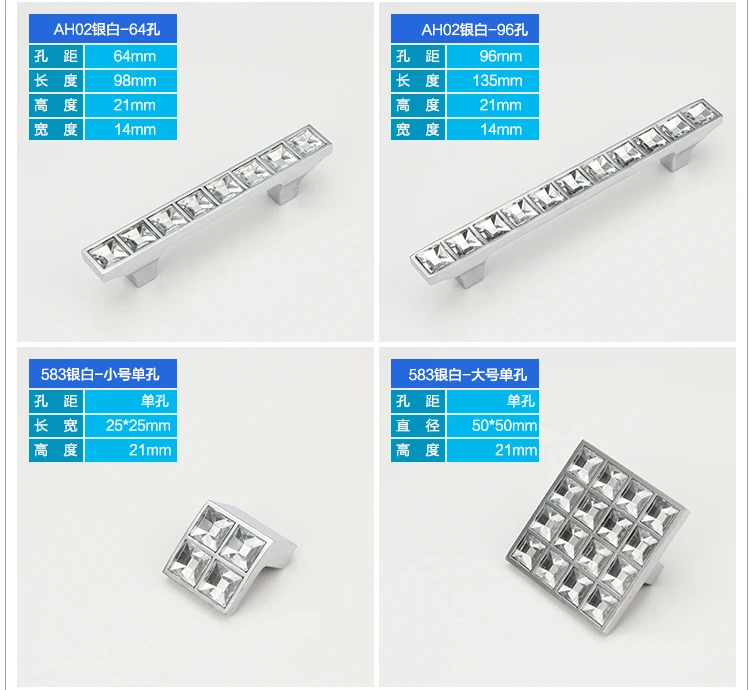 Отверстие CC: 64 мм/96 мм/128 мм дверные ручки Хрустальный Ящик Тянет Шкаф мебельные ручки для кухни шкаф ручки и ручки