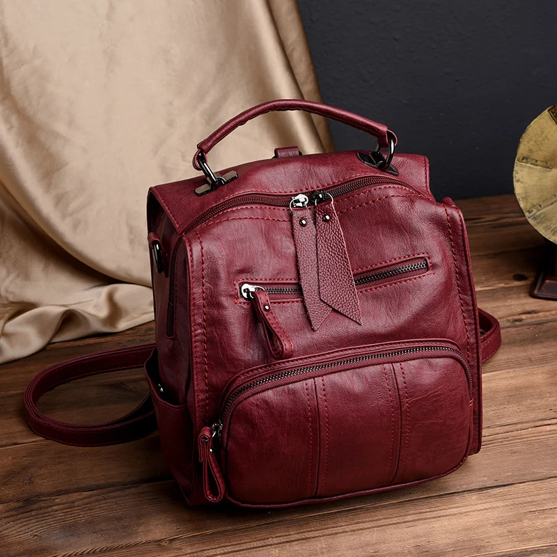 LANYIBAIGE 2018Women Backpack Female Casual Multifunction School Bag Designer Leather Shoulder Bag Women Travel Backpack mochila LANYIBAIGE 2018Women Backpack Female Casual Multifunction School Bag Designer Leather Shoulder Bag Women Travel Backpack mochila