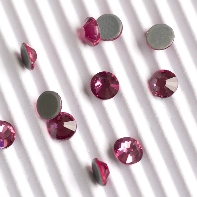 

YANRUO 2058HF Rose Hot Fix Flat Back Rhinestone Strass Heat Iron Applicator Rhinestones Stones Crystals Red Beads