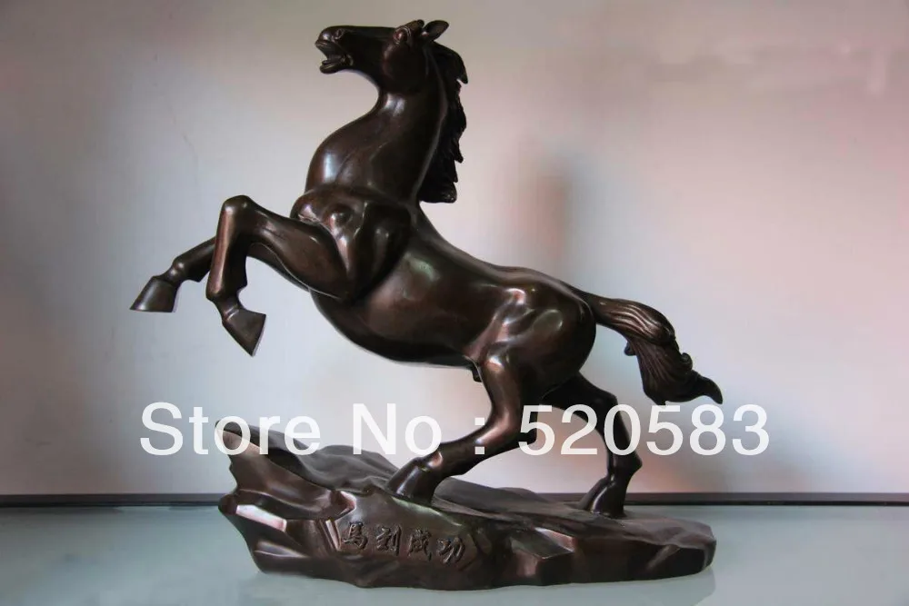 

China Bronze Copper Wealth Lucky Fly Gallop Run Horse to Successful Art Statue