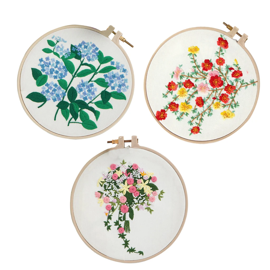 

Handmade Europe DIY Ribbon Flowers Embroidery Set Needlework Kits Cross Stitch Series Arts Crafts Sewing Decor for Beginner