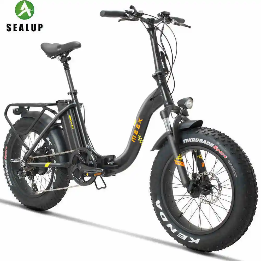 

20inch Electric Bicycle Fat Snow Ebike 4.0 Tires Beach Electric Bicycle 48v 500w Fold Electric Snow Bike Off-road Wide Tire