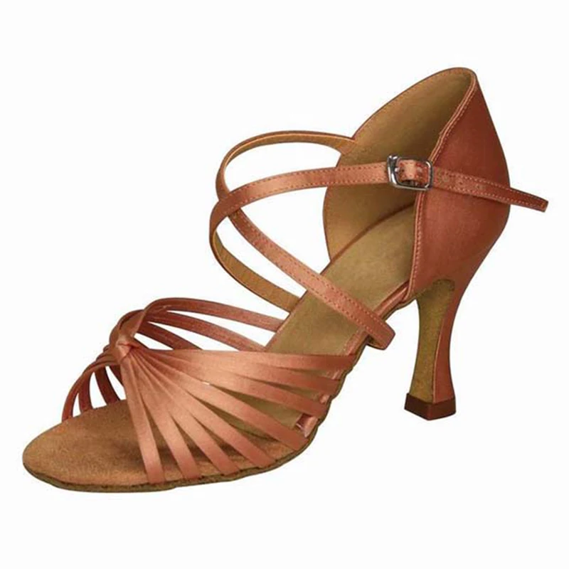 Цвет хаки, коричневый, черный, серебристый, коричневый; размеры США 4-12; Zapatos De Baile; высота каблука 8 см; профессиональная обувь для латинских танцев, сальсы; женская обувь; NL061 - Цвет: brown