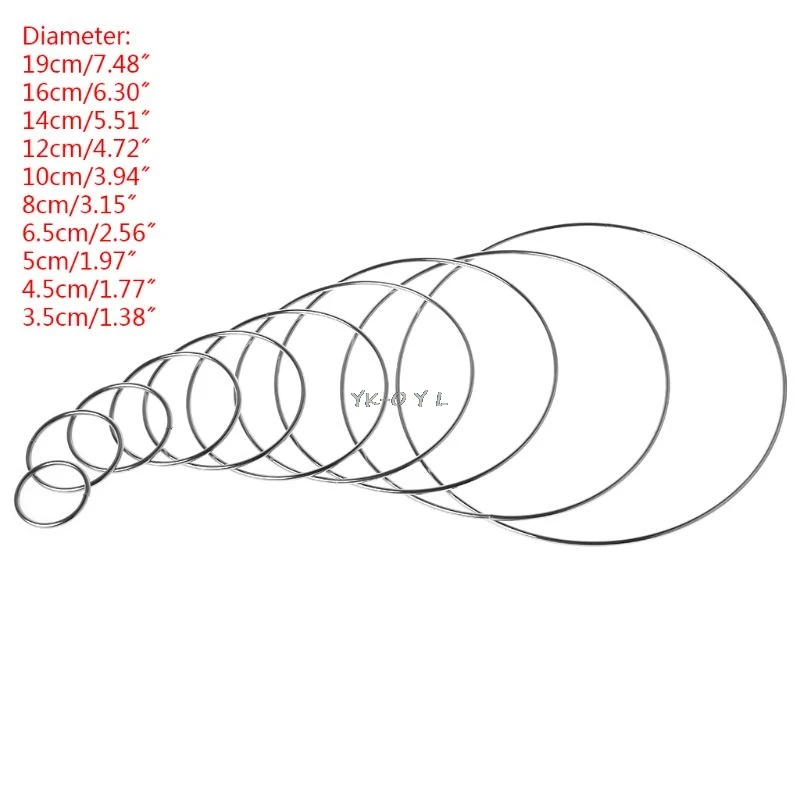 Круглый сварной металлический Ловец снов кольцо ремесло обруч DIY аксессуары 10 размеров