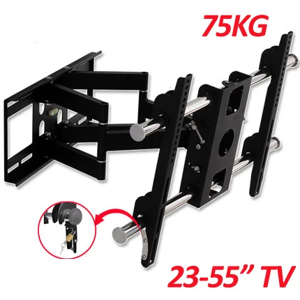 DL-D-201ST 6 arm 2" 55" полный движения выдвижной ЖК-телевизор настенное крепление из нержавеющей стали поворотный экран кронштейн Стенд Плазменный держатель