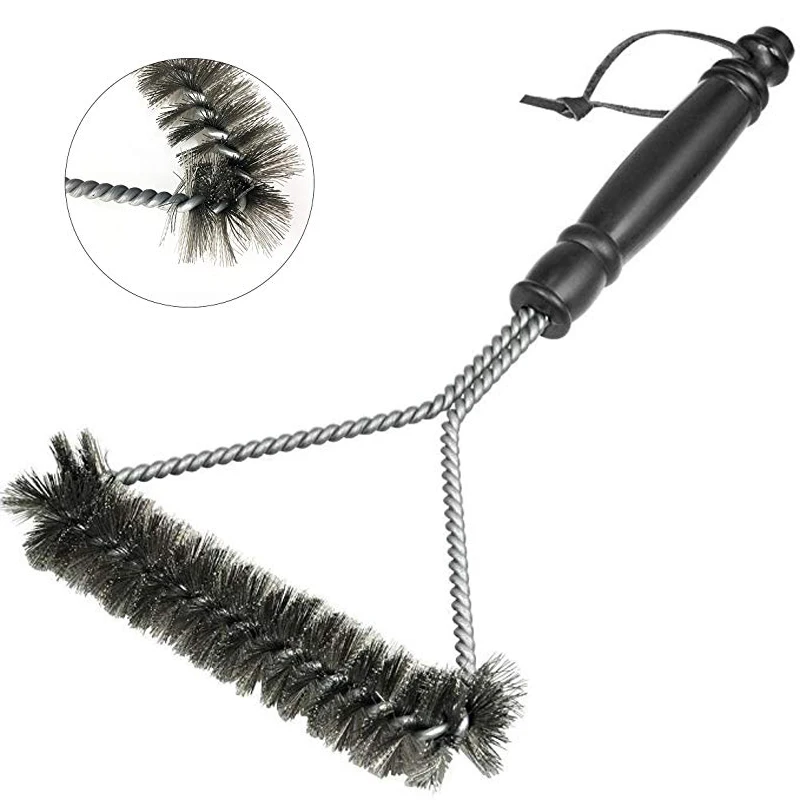 UPORS 12 inch Grill Brush Stainless Steel Wire Bristles with Handle Non