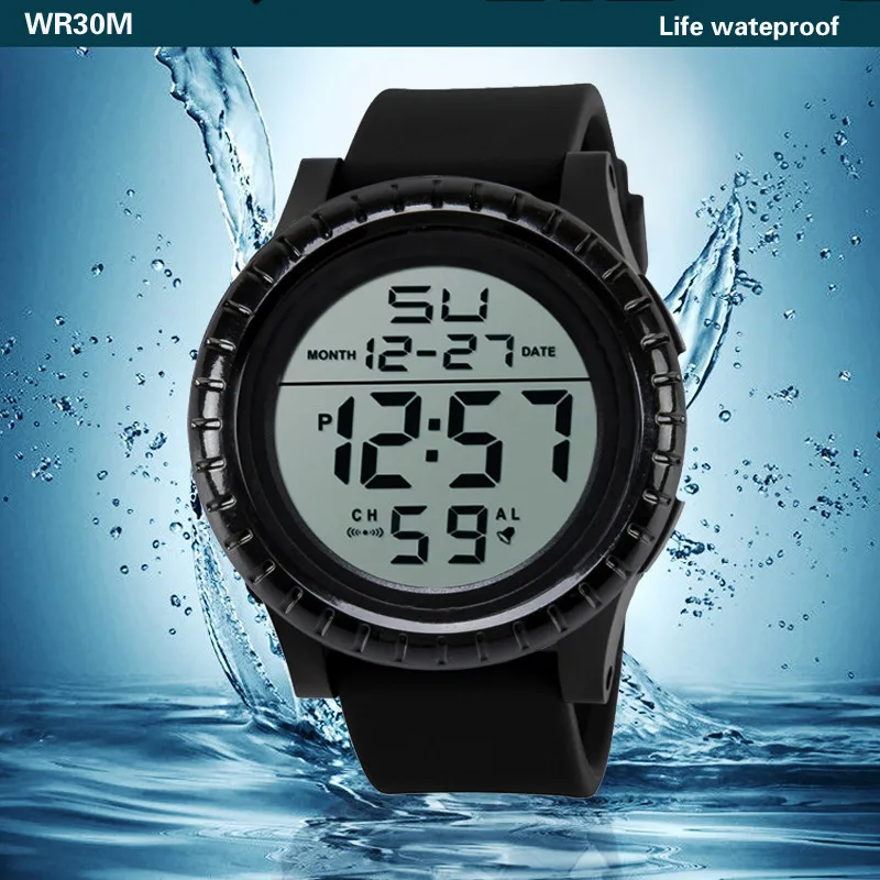 

2017 NEW Fashion Men's LED Digital Watch MilitaryDate Countdown Timer Sport Quartz Wrist Watch
