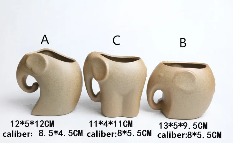 Керамическое животное суккулент слон декоративная керамика цветочный горшок ручной работы украшения сада горшках микро бонсай для пейзажа