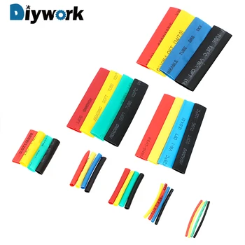 

DIYWORK 328Pcs 8 Size Tube Assortment Sleeving Wrap Tube Wrap Wire Cable Insulated Polyolefin 2:1 Halogen-Free Heat Shrink Tube
