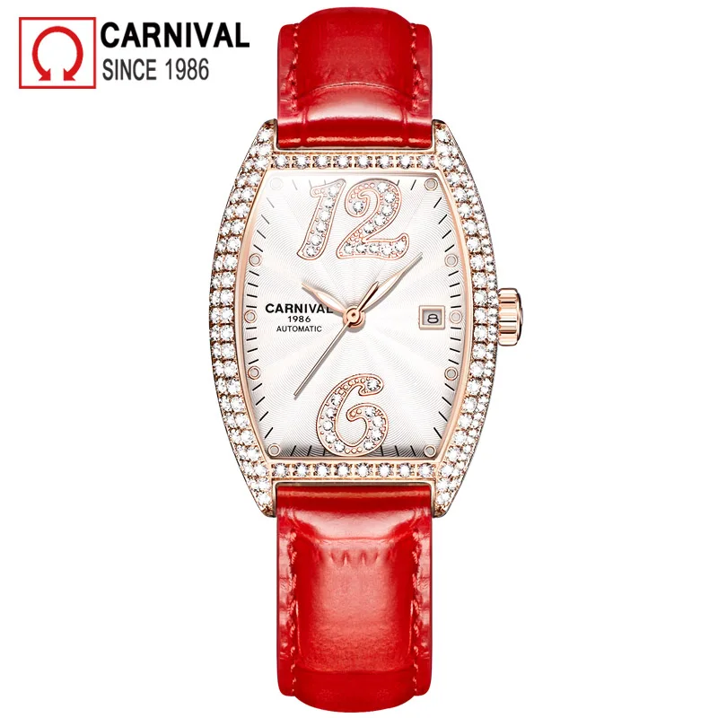 Carnival Luxury Automatic Watch Women Mechanical Watches Diamond