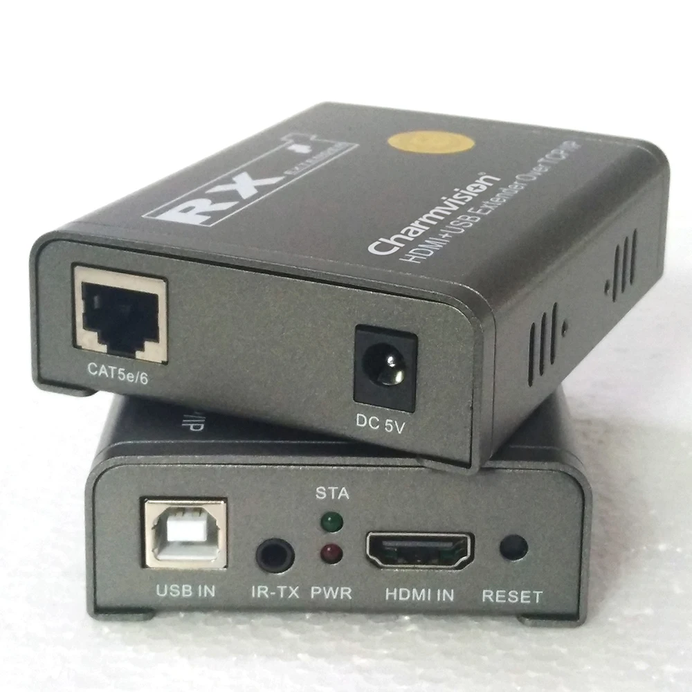 Charmvision IPKVM-120HU 120 м IP USB HDMI KVM удлинитель по TCP IP с ИК-пультом дистанционного управления KVM через STP UTP cat5e cat6 кабель