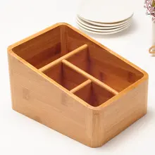 Nature bamboo living room desk storage box rack key control storage brief creative