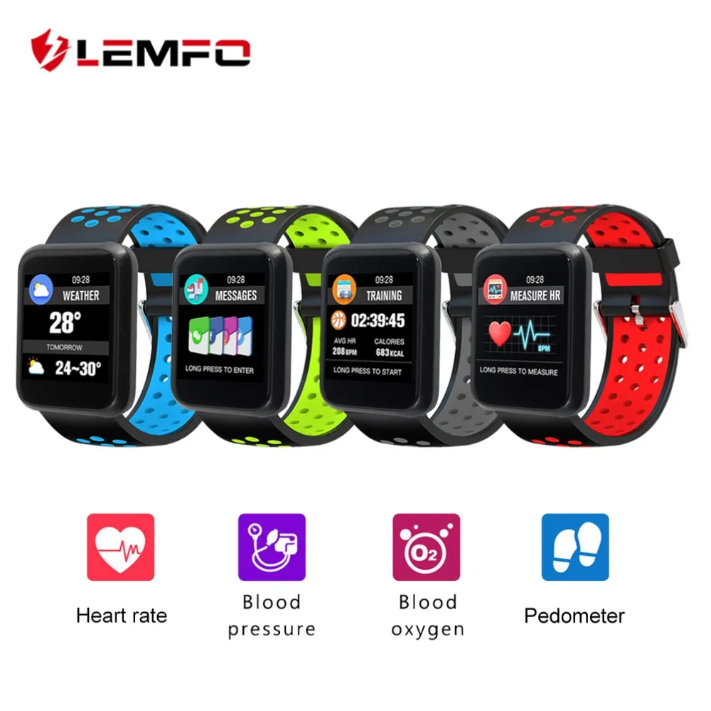 LEMFO Smartwatch Pedometer Heart Rate Blood Pressure Monitoring Smartwatch Sport3 IP67 Waterproof BT4.1 Smart Watch Man 