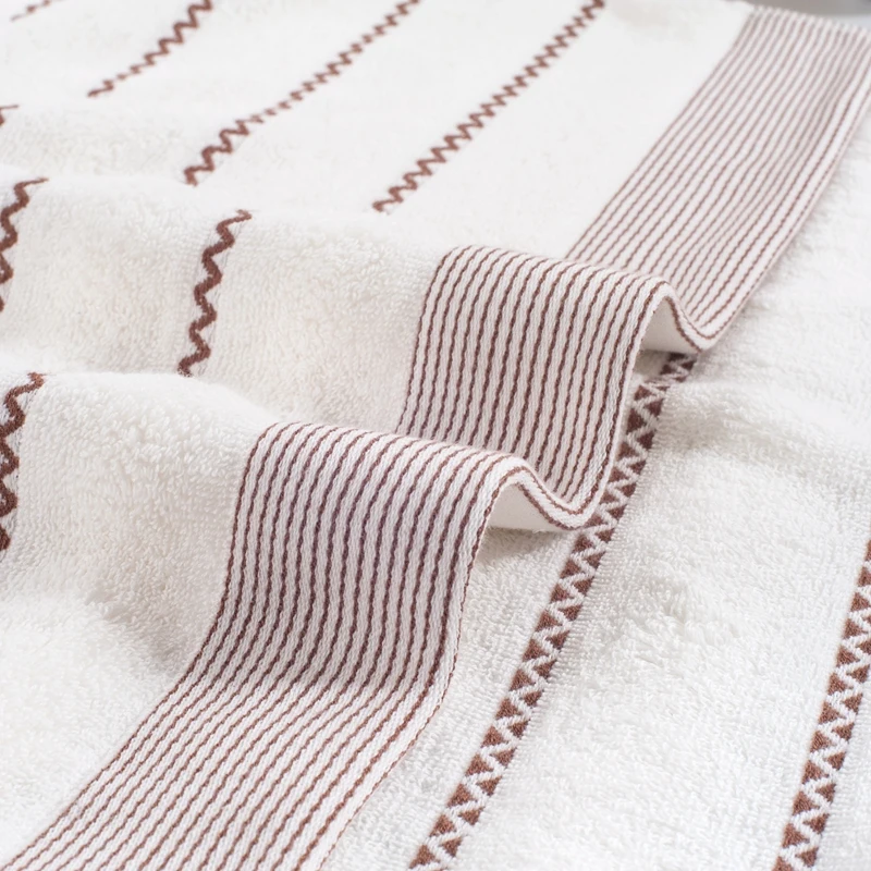 Wave Towel Set Cotton Face Bath Washclot 3pcs/Lot Bathroom Beach Toalla 70*140cm Adults playa serviette de plage