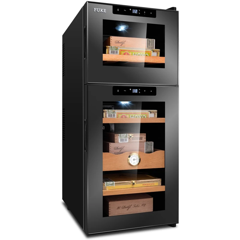 Tea cabinet refrigerator Cigar humidor moisturizing Cigar humidifying cabinet 59L Electric Cigar Storage Box FK-18C Tea cabinet refrigerator Cigar humidor moisturizing Cigar humidifying cabinet 59L Electric Cigar Storage Box FK-18C