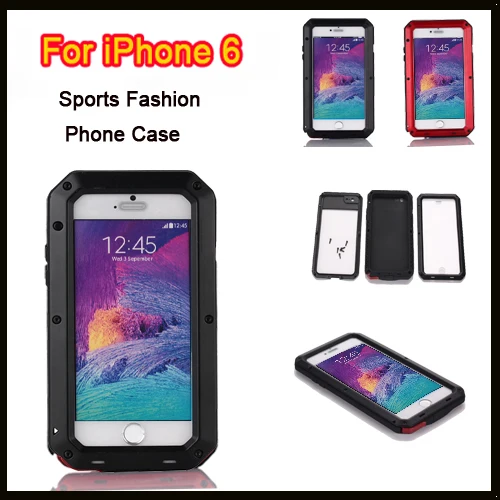 1ピース/ロットで頑丈な強化ゴリラガラスプロテクター天気ダートショック証拠金属合金ケースiphone用6 6 s 4.7インチケース
