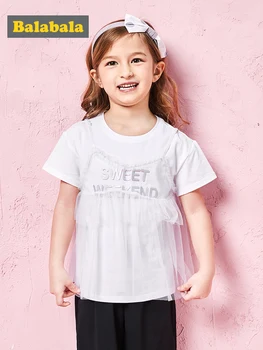 

Balabala Baby Girls Heavy Cotton T shirt Infant Short Sleeve Tee Shirt Kids Summer Tops T shirt