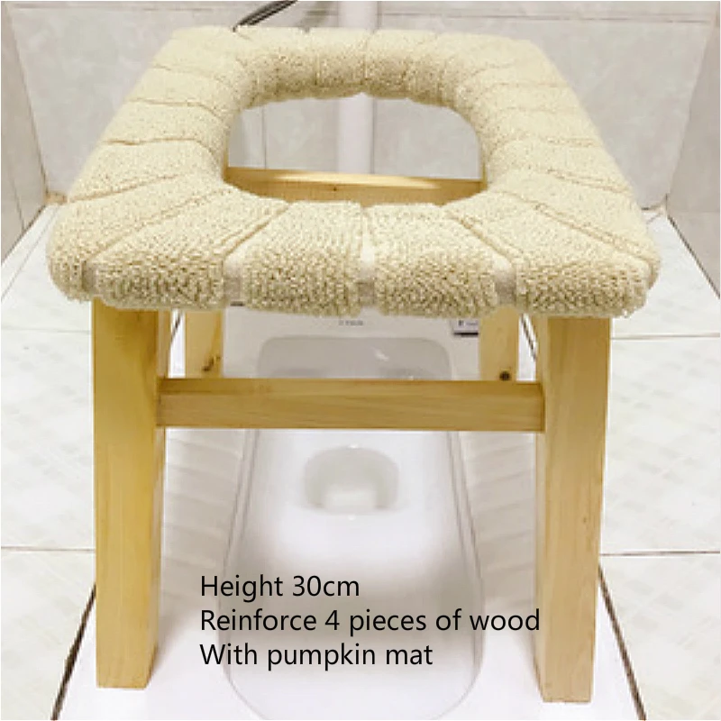 Бытовая твердой древесины горшок с подушкой Нескользящие стабильный беременная женщина стул, комод простой подвижного деревянный горшок - Цвет: A3