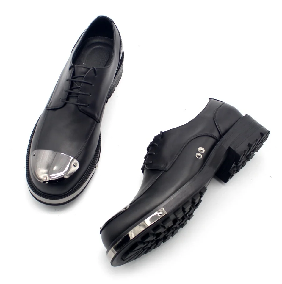 

Spring Prom Italy Man Derby Shoes High top Handmade Genuine leather Lace up Formal Business Shoes Casual Dress Brogue Shoes Man