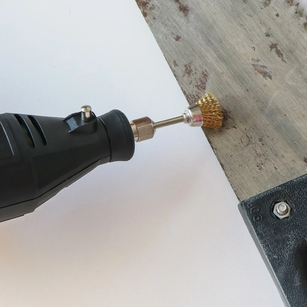 TUNGFULL 5 шт. латунные проволочные щетки Dremel Аксессуары для вращающихся инструментов Dremel u-образный диаметр 15 мм Диаметр хвостовика 3 мм