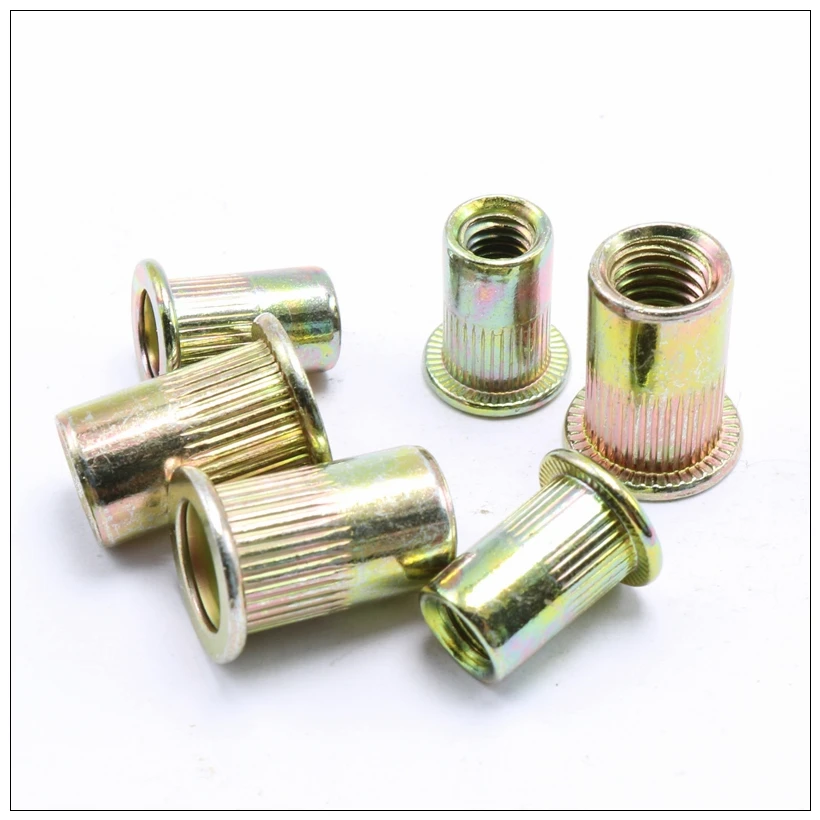 MXITA carbon steel Rivet Nuts M3 M4 M5 M6 M8 M10 M12 Flat Head Rivet Nuts Set Nuts Insert Reveting Multi Size Collocation