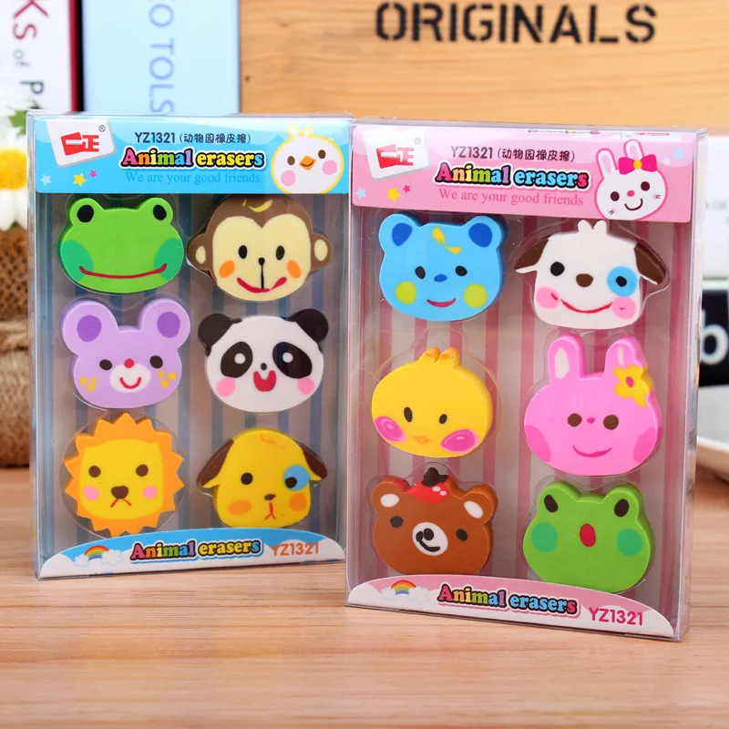 zoo rubber animal eraser lovely creative stationery set student prize