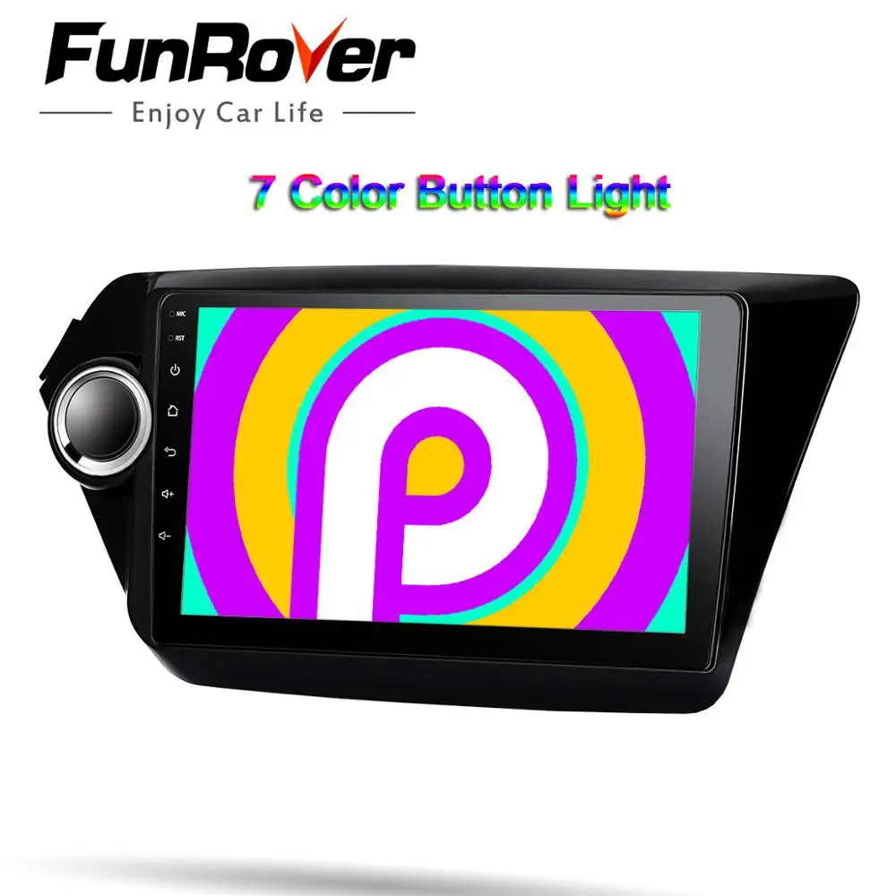 Discount Funrover 2.5D+IPS android 9.0 2 din car dvd for kia k2 Rio 2010 2011 2012 2013 2014 2015 2016 gps navigation car radio No dvd bt 3