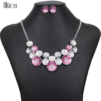 

MS1504381 Fashion Jewelry Sets Hight Quality 4 Colors Necklace Sets For Women Jewelry Silver Plate Crystal Unique Design Gifts