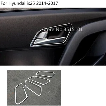 

car styling body cover stick trim Stainless steel door inner handle bowl frame hoods 4pcs For Hyundai IX25 2014 2015 2016 2017