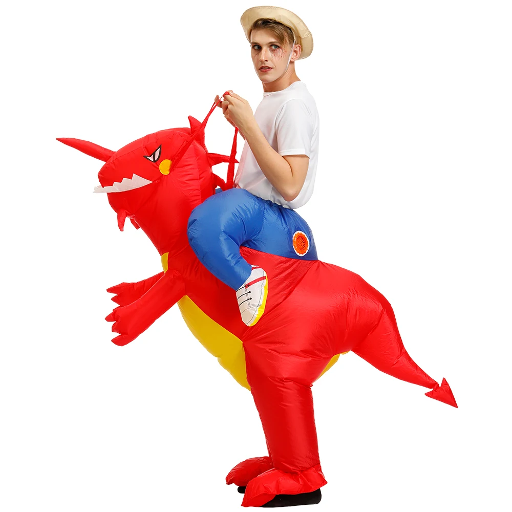 

Inflatable Adult Ride On Walking Unicorn Dinosaur Animal Cosplay Costume Blowup T-REX Halloween Fancy Dress Disfraces Women Men