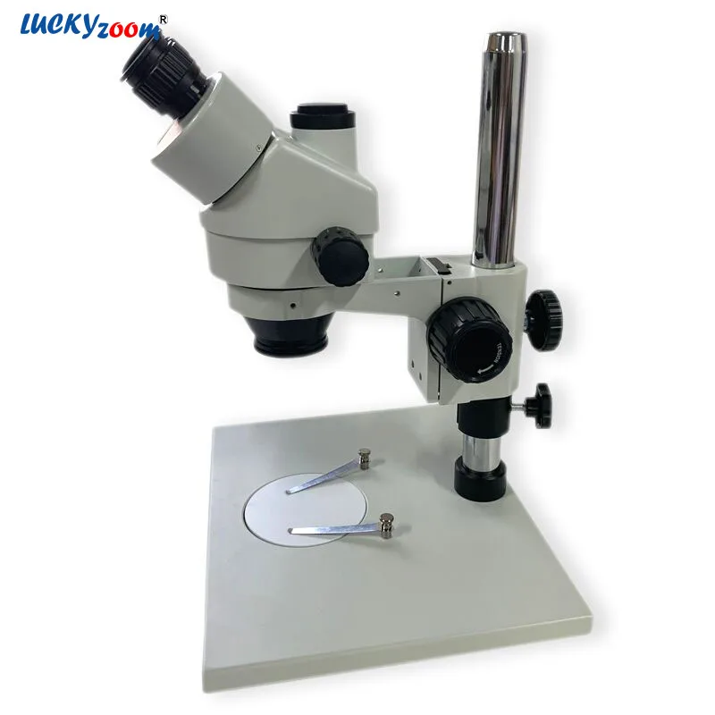  7X-45X Soldering Microscope Trinocular Stereo Microscope Zoom Large Microscopio Stand Mikroskop Sma