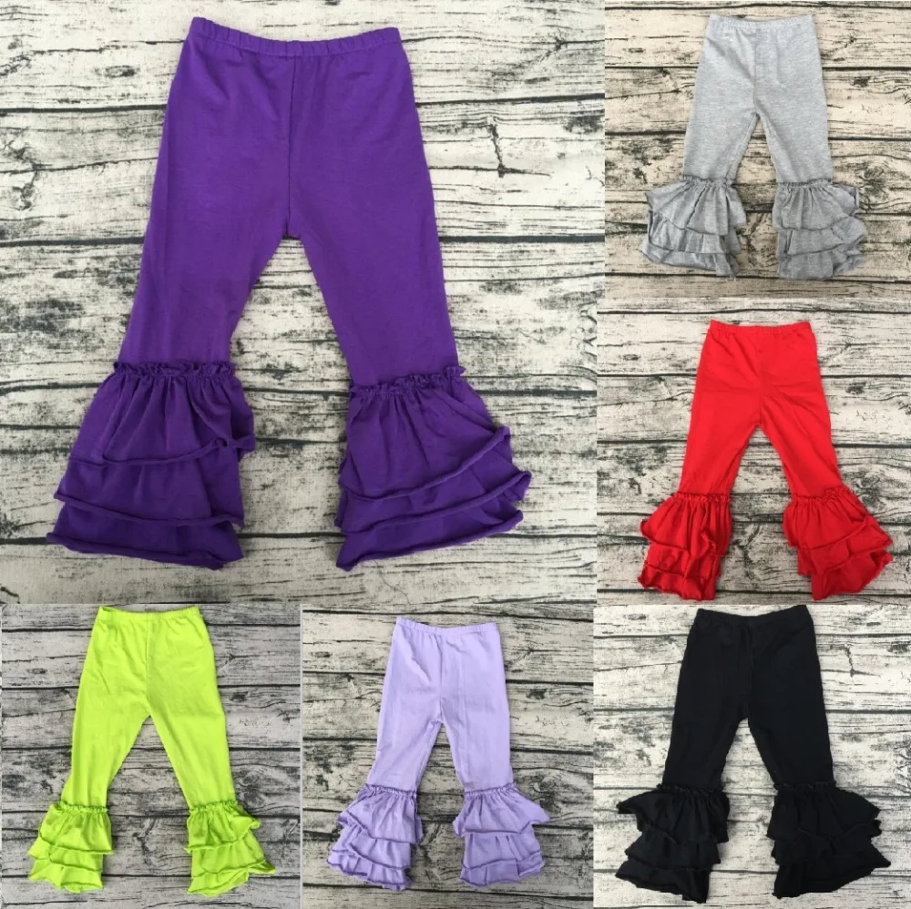 Wholesale Children Baby Girls Clothing High Quality Triple Ruffle Pants