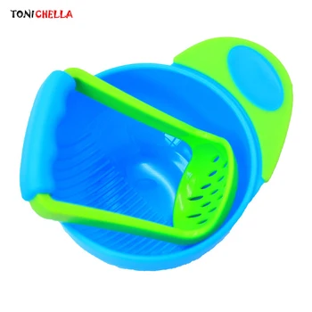 

Baby Foods Grinder Fruits Vegetables Mill Home Dinner Tableware Easy To Handle Antiskid Design With TPE Bottom Circle T0397