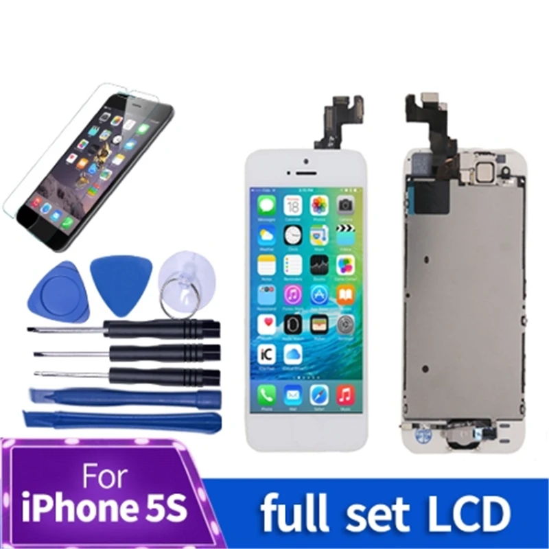 

Full Assemble Set LCD for iPhone 5s Screen Complete Assembly Display 5s Digitizer Replacement With Front Camera Home Button