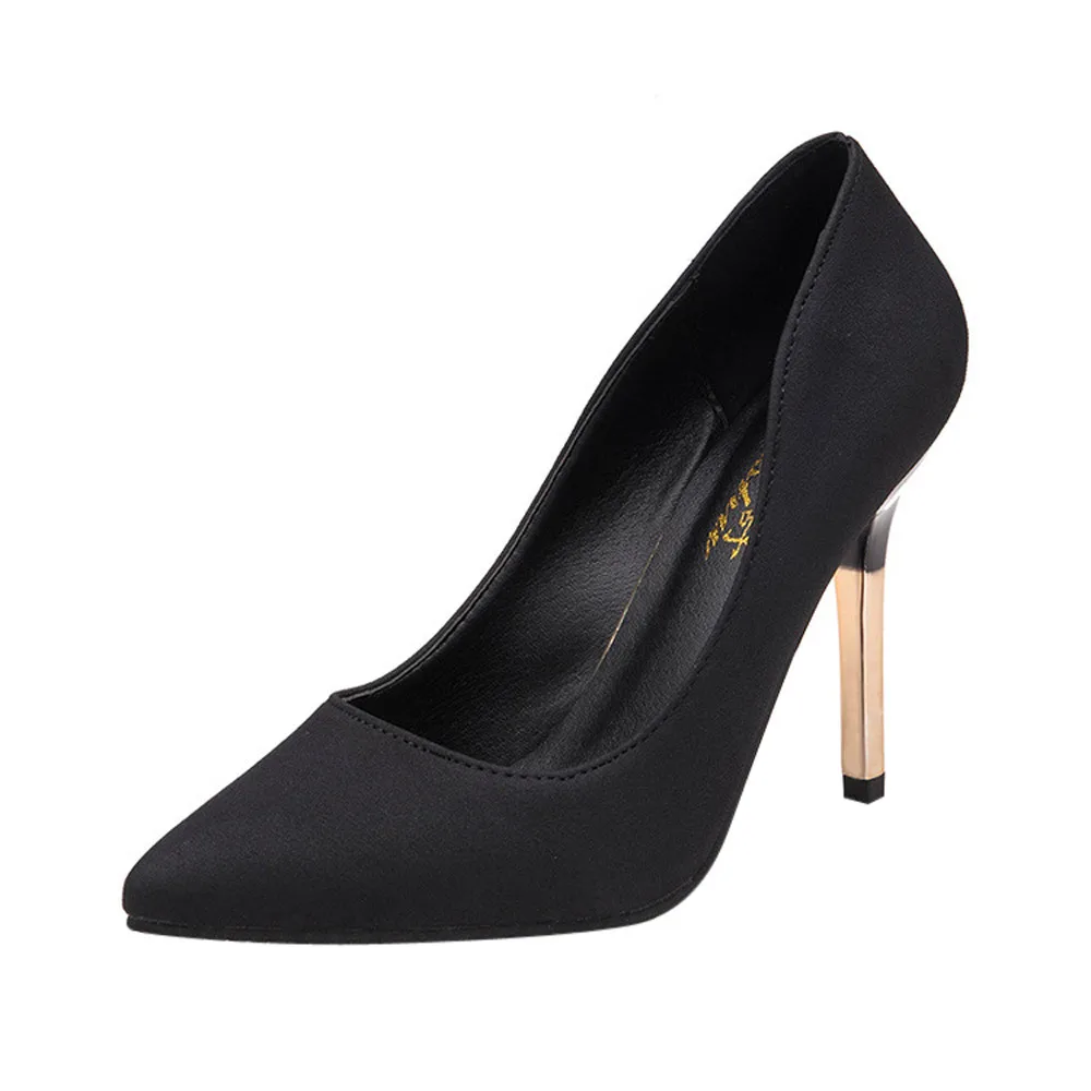 

Plus Size OL Office Lady Shoes Faux Suede High Heels Woman Shoes Pointed Toe Dress Shoes Basic Pumps Women Boat zapatos mujer #8