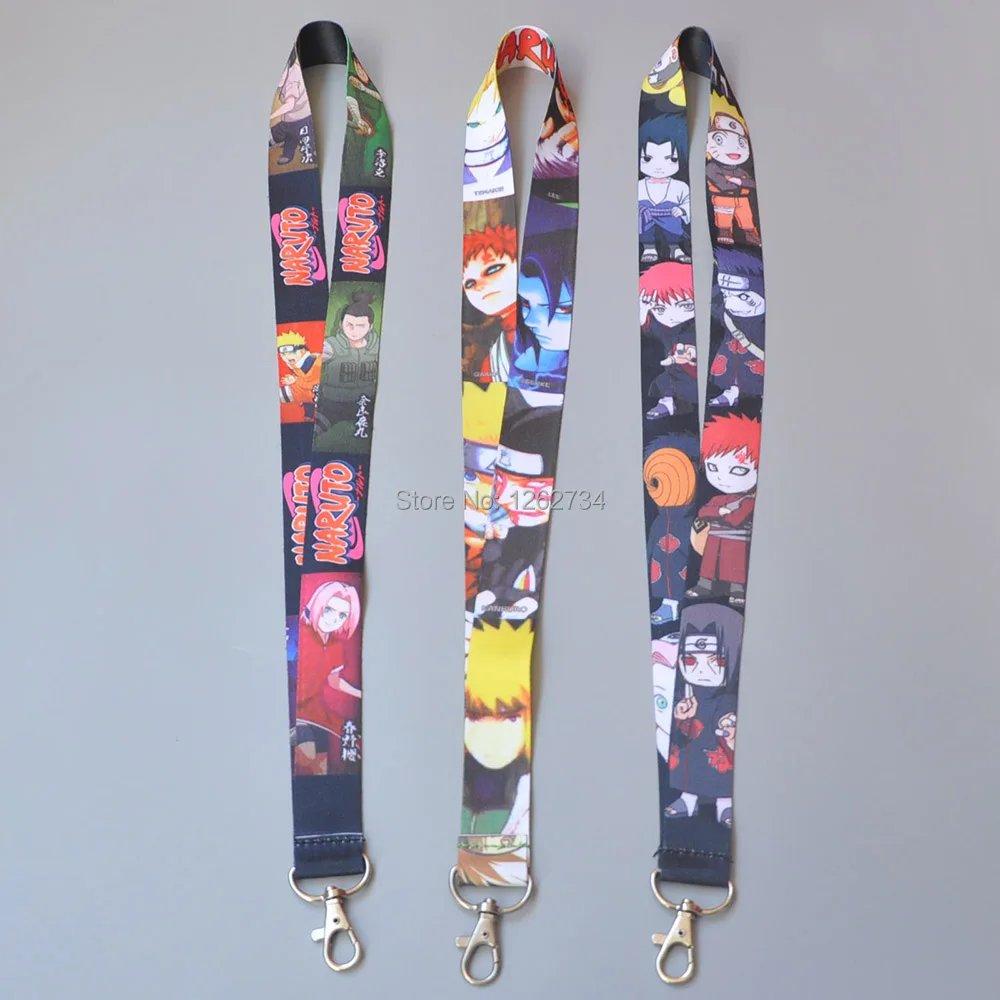 

20/Lot New Naruto Cartoon Neck Strap Cell Phone ID Card Key Lanyard Retail