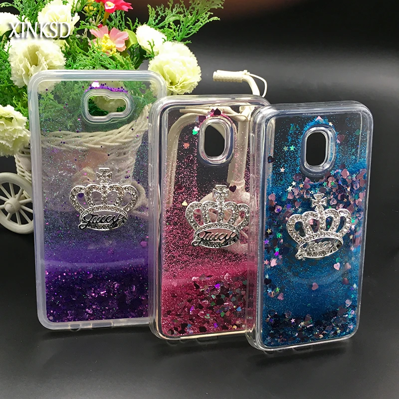 

Glitter Crown Liquid Quicksand Phone Case For Samsung Galaxy J3 J5 J7 2017 EU Case J330 J7 pro J530 J730 Soft TPU Back Cover